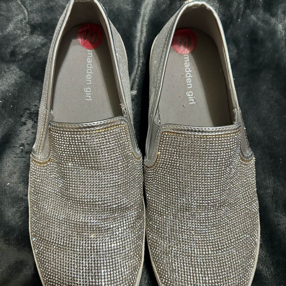 Steve Madden Silver Sequin Glitter Sparkle slip on - size 10 - Picture 6 of 8